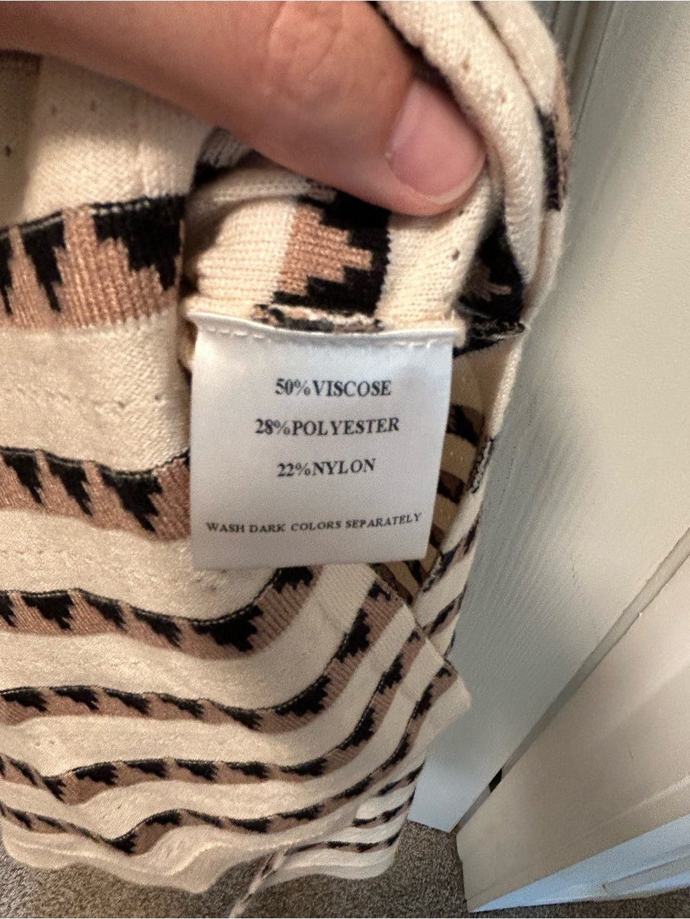 Maternity Long Sleeve Striped Maxi Dress in Cream & Black - Picture 5 of 5
